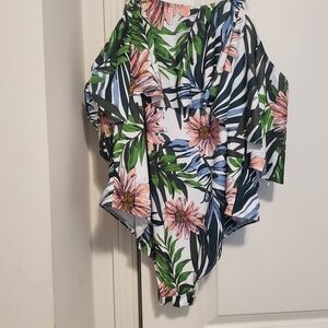 Tropical Floral Ruffle Swimsuit